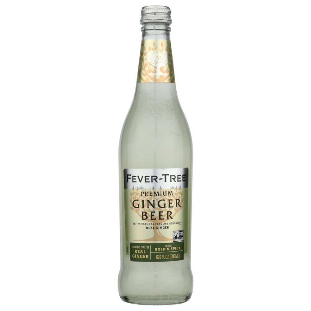 Fever-Tree premium ginger beer glass bottle, bold and spicy, 500ml
