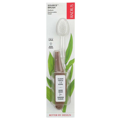 Source Brush Single Medium eco-friendly toothbrush head with vegetable-derived bristles and upcycled handle