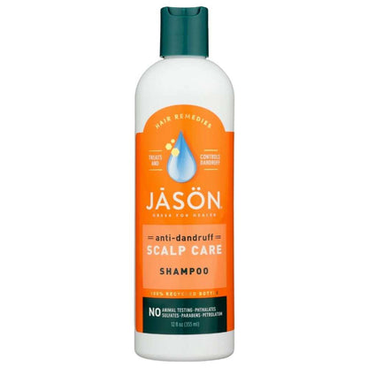 JASON Anti Dandruff Scalp Care Shampoo bottle with natural oils for dandruff treatment