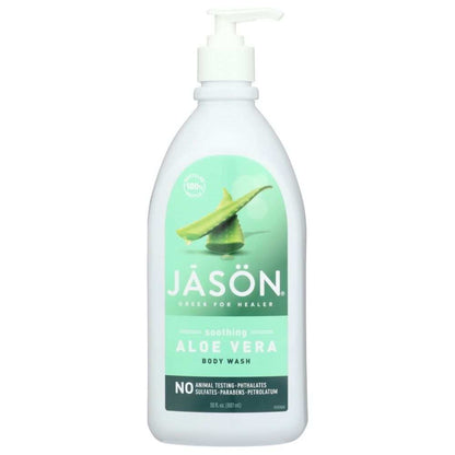JASON Soothing Aloe Vera Body Wash 30 oz bottle with aloe vera and sunflower seed oil for hydrating skin