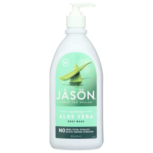 JASON Soothing Aloe Vera Body Wash 30 oz bottle with aloe vera and sunflower seed oil for hydrating skin