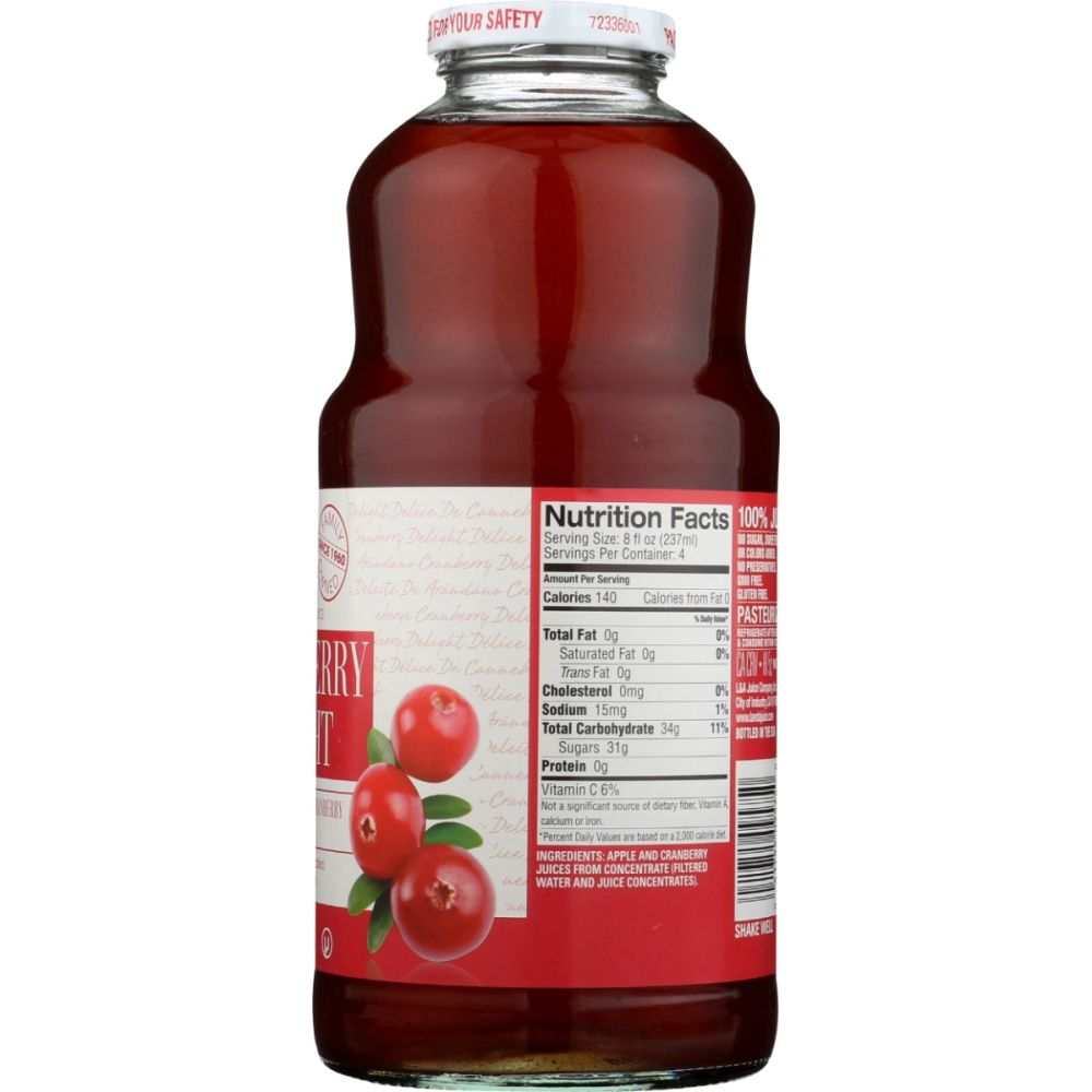 L & A JUICE Cranberry Delight Juice 32oz no added sugar natural drink
