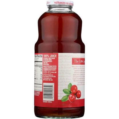 L & A JUICE Cranberry Delight juice bottle with no added sugar and preservatives