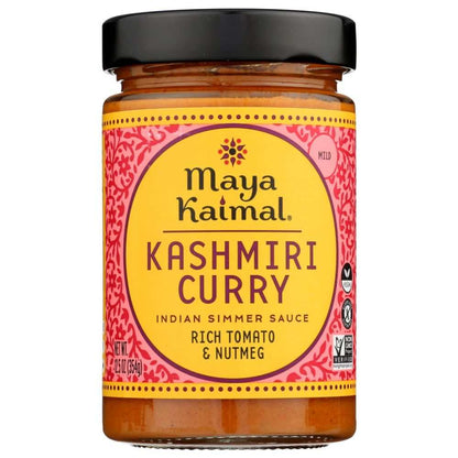 MAYA KAIMAL Kashmiri Curry Indian Simmer Sauce 12.5 oz bottle with rich tomato and spice flavors