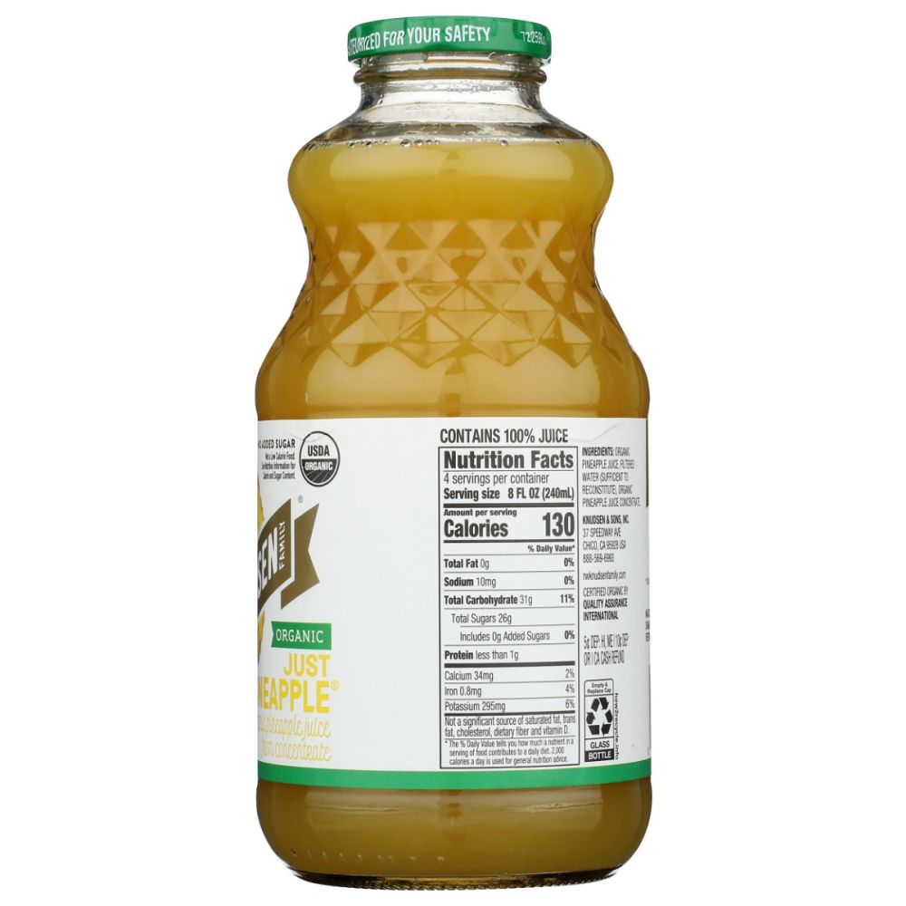 KNUDSEN: Organic Pineapple Juice, 32 fo - SMART GREENS