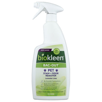 Biokleen Bac-Out Pet Stain and Odor Remover spray bottle, lavender lime scent
