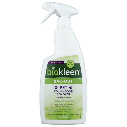 Biokleen Bac-Out Pet Stain and Odor Remover spray bottle, lavender lime scent