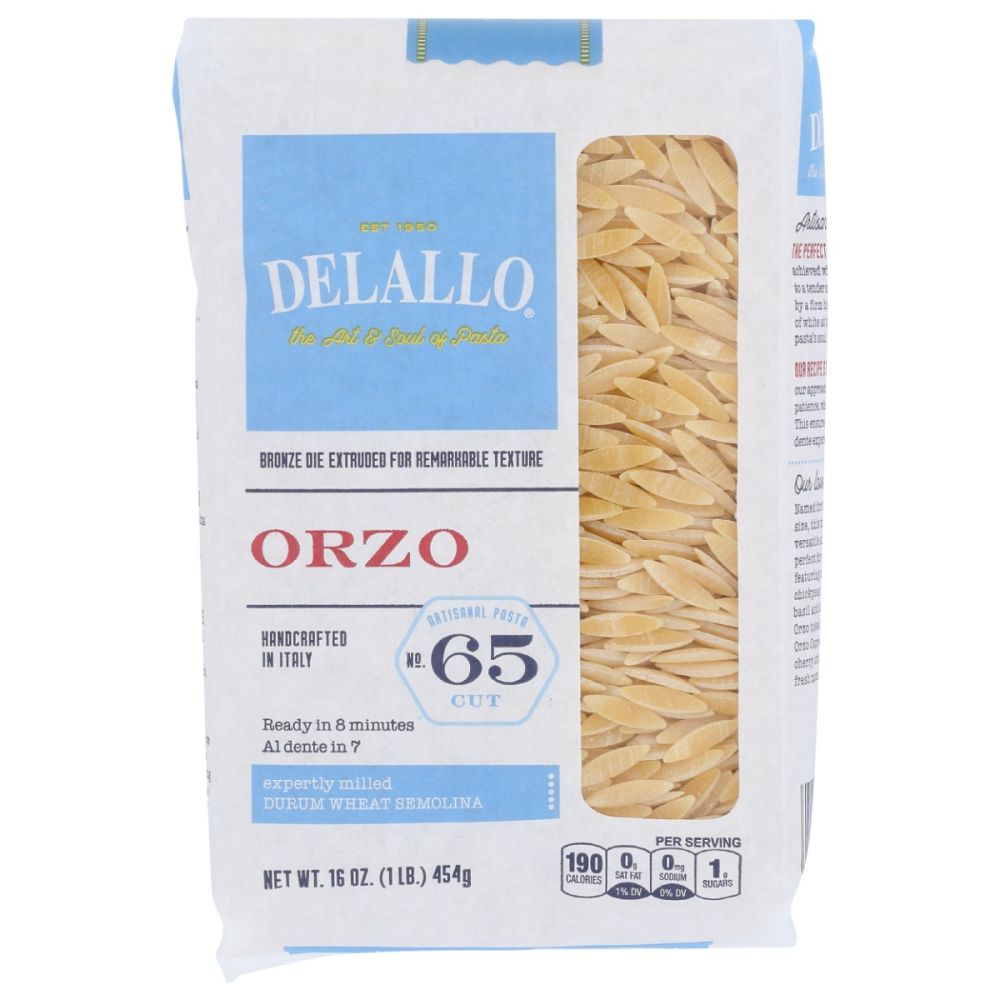 DELALLO: Orzo No. 65 Pasta, 16 oz - SMART GREENS