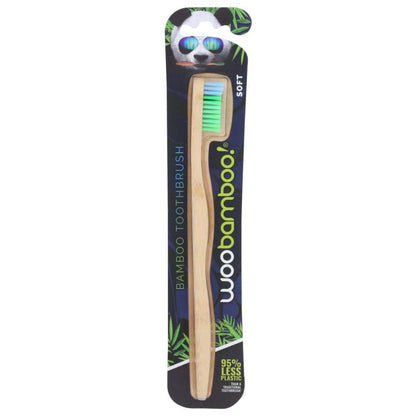 WOOBAMBOO standard handle soft bristle toothbrush eco-friendly and plastic-free
