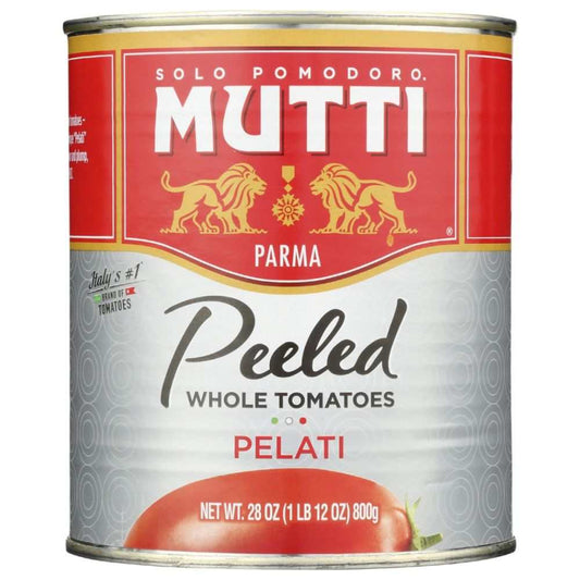 Mutti® Peeled Tomatoes 28 oz can of whole, firm, and sun-ripened Italian tomatoes for cooking