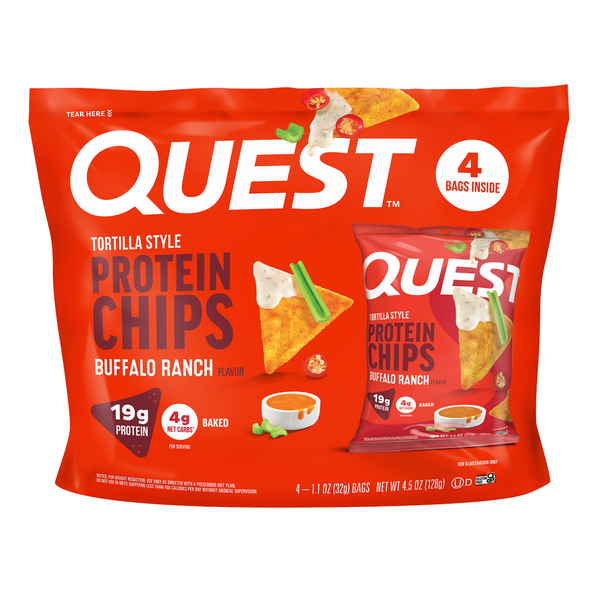 Quest 19g of protein, 4g of net carbs and 1g of sugar per serving*