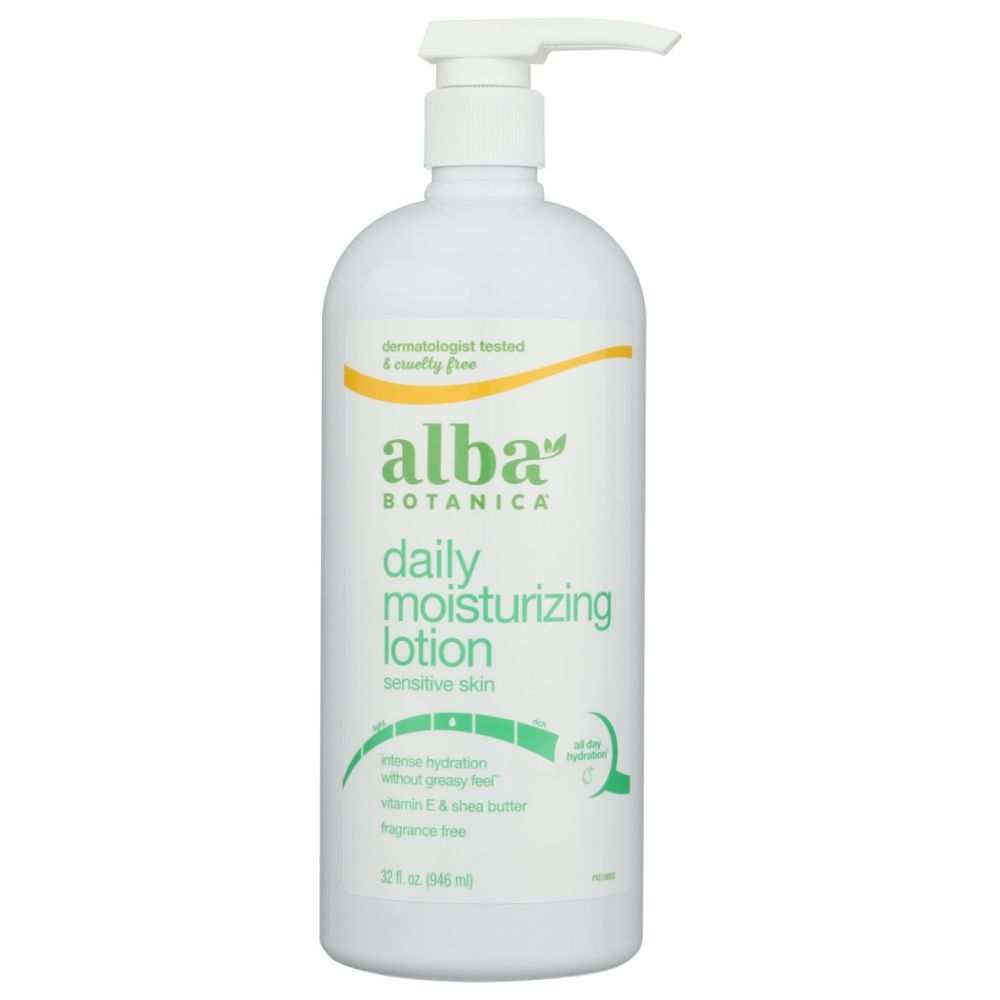 ALBA BOTANICA Very Emollient Unscented Body Lotion 32 oz with aloe vera and antioxidants