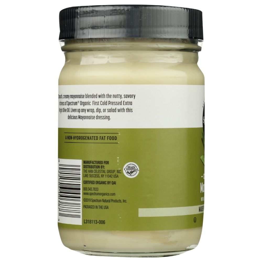 SPECTRUM NATURALS: Organic Mayonnaise with Olive Oil, 12 oz - SMART GREENS