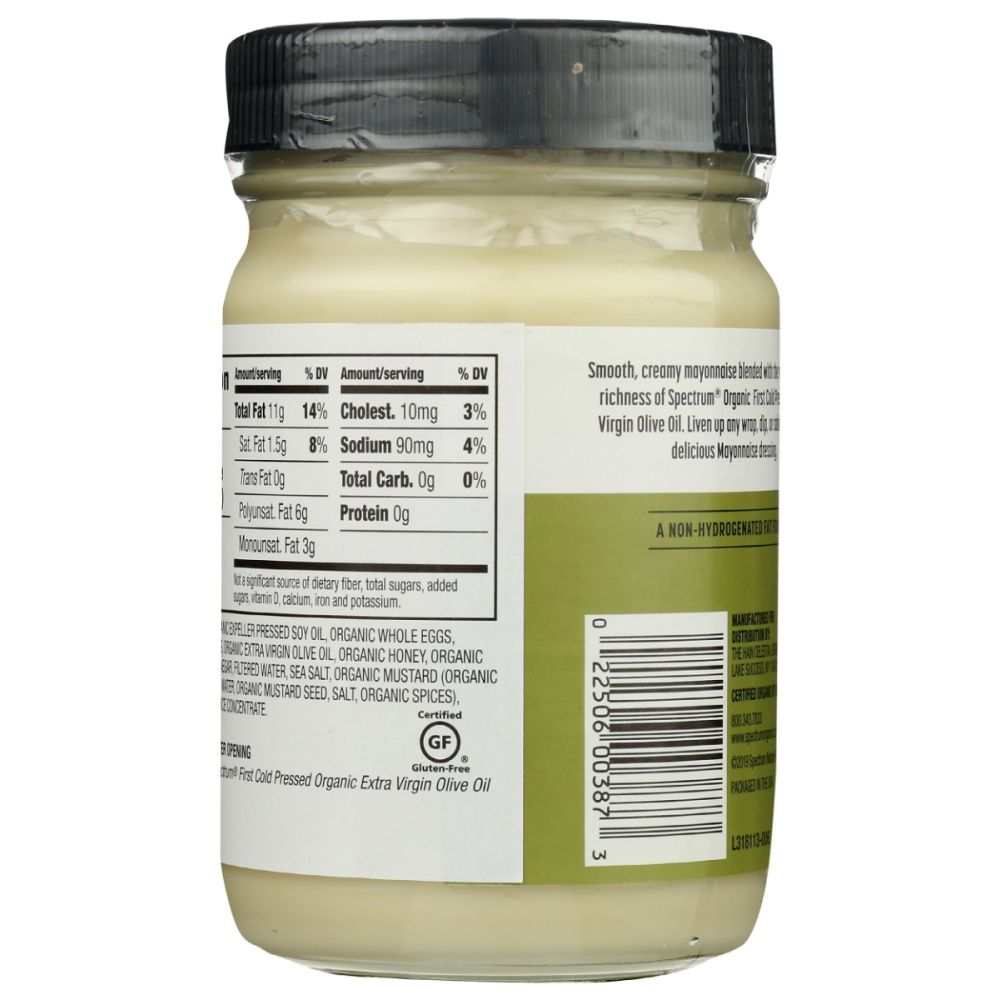 SPECTRUM NATURALS: Organic Mayonnaise with Olive Oil, 12 oz - SMART GREENS