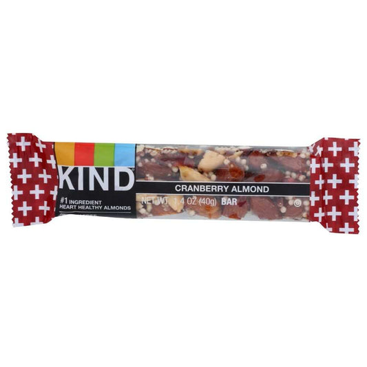 KIND Cranberry Almond Nut Bars with tart cranberries and crunchy almonds in 1.4 oz pack