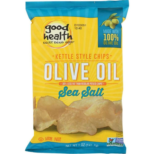 Kettle Style Chips Olive Oil Sea Salt crunchy golden kettle-cooked potato chips 5oz bag