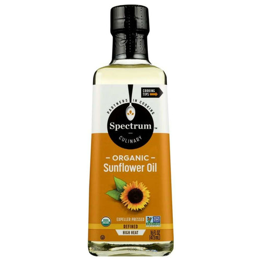 Spectrum NATURALS Organic Sunflower Oil Refined 16 fl oz bottle for healthy cooking