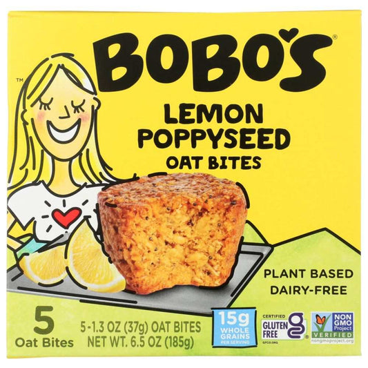 BOBOS OAT BARS Lemon Poppyseed Oat Bites gluten-free vegan snack pack