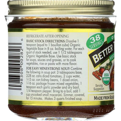 Better Than Bouillon Organic Seasoned Vegetable Base 8 oz jar with pureed vegetable blend