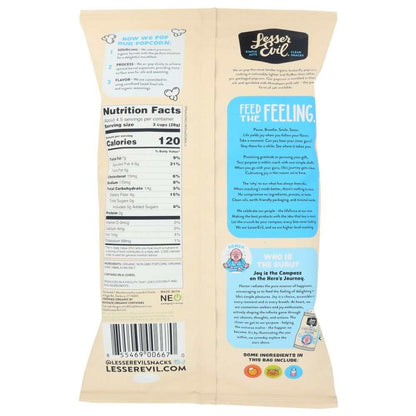 Lesser Evil Oh My Ghee Gourmet Popcorn 4.6 oz savory bag