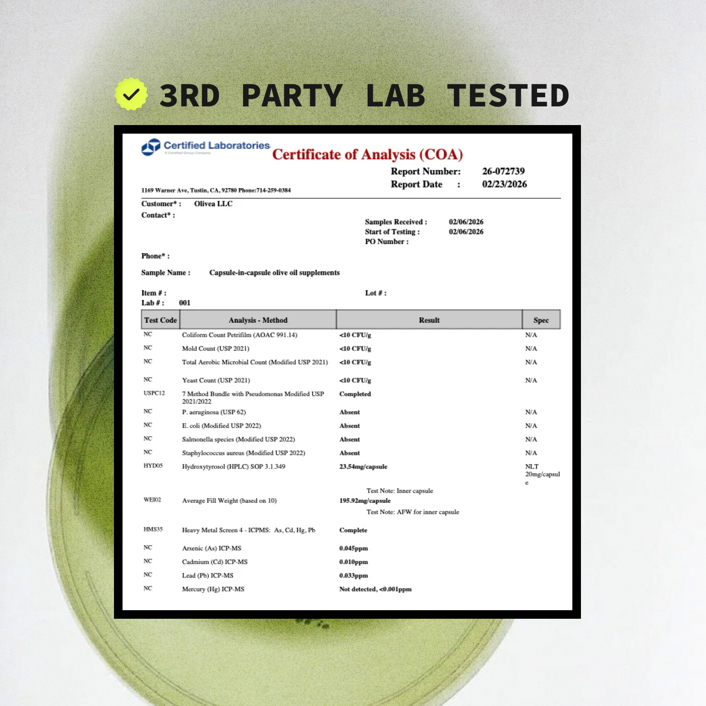 OLIVEA: Hydroxytyrosol Supplement
