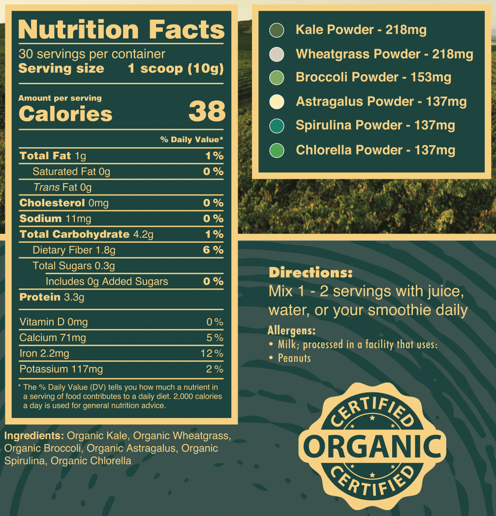 Pure Choice Farms: Organic Tropics & Raw Greens Micronutrient Powders