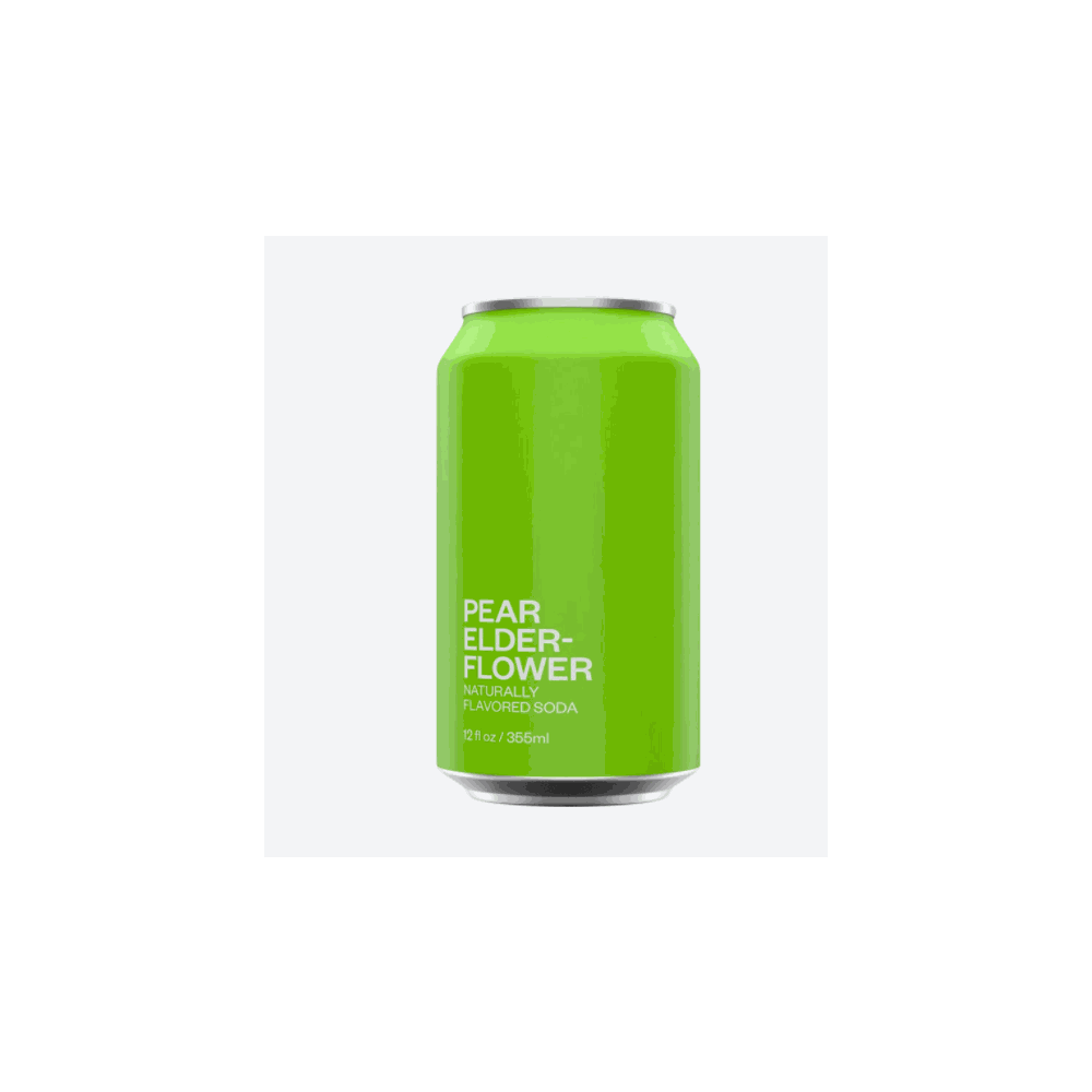 United Sodas of America Pear Elderflower Soda 12 fl oz bottle with natural cane sugar and floral pear flavor