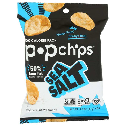 POPCHIPS Sea Salt Potato Chips 0.8 oz bag with classic potato and sea salt flavor