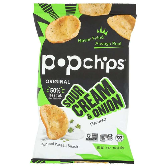 POPCHIPS Sour Cream and Onion Potato Chips 5 oz bag