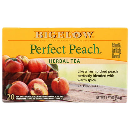 BIGELOW: Perfect Peach Herbal Tea 20Bg, 1.37 oz - SMART GREENS