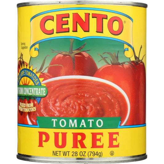 Cento Tomato Puree 28 oz can with smooth thick tomato sauce for cooking