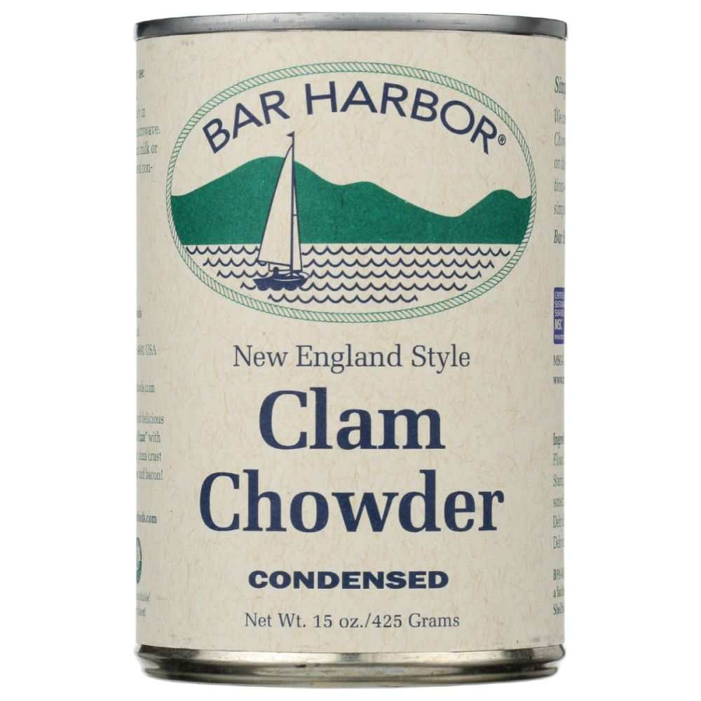BAR HARBOR New England Clam Chowder canned soup with clams and creamy potatoes