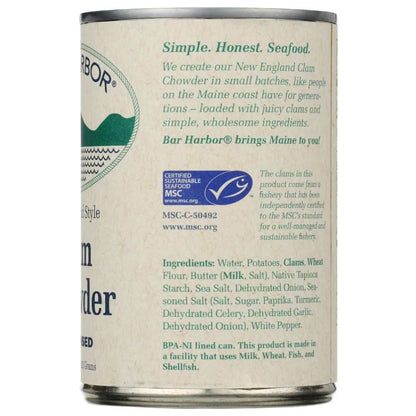 BAR HARBOR New England Clam Chowder condensed soup can 15 oz with clams and potatoes