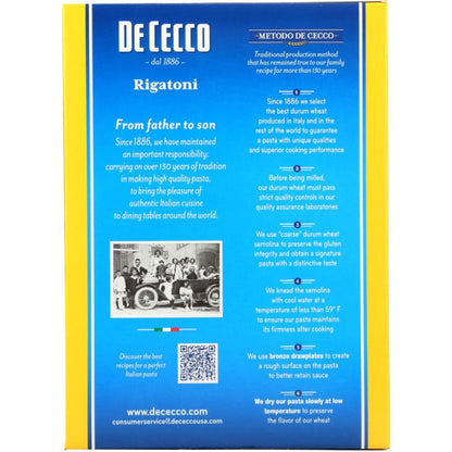 DE CECCO: Rigatoni No 24 Pasta, 16 oz - SMART GREENS