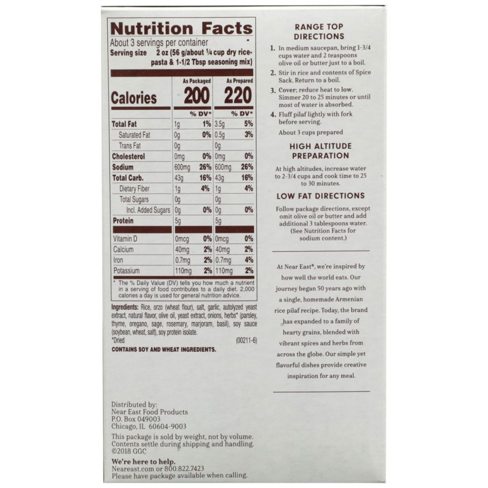 NEAR EAST: Rice Pilaf and Blends Garlic and Herb, 6.3 oz - SMART GREENS