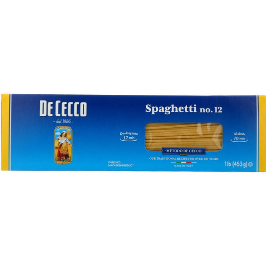 DE CECCO: Spaghetti No 12 Pasta, 16 oz - SMART GREENS
