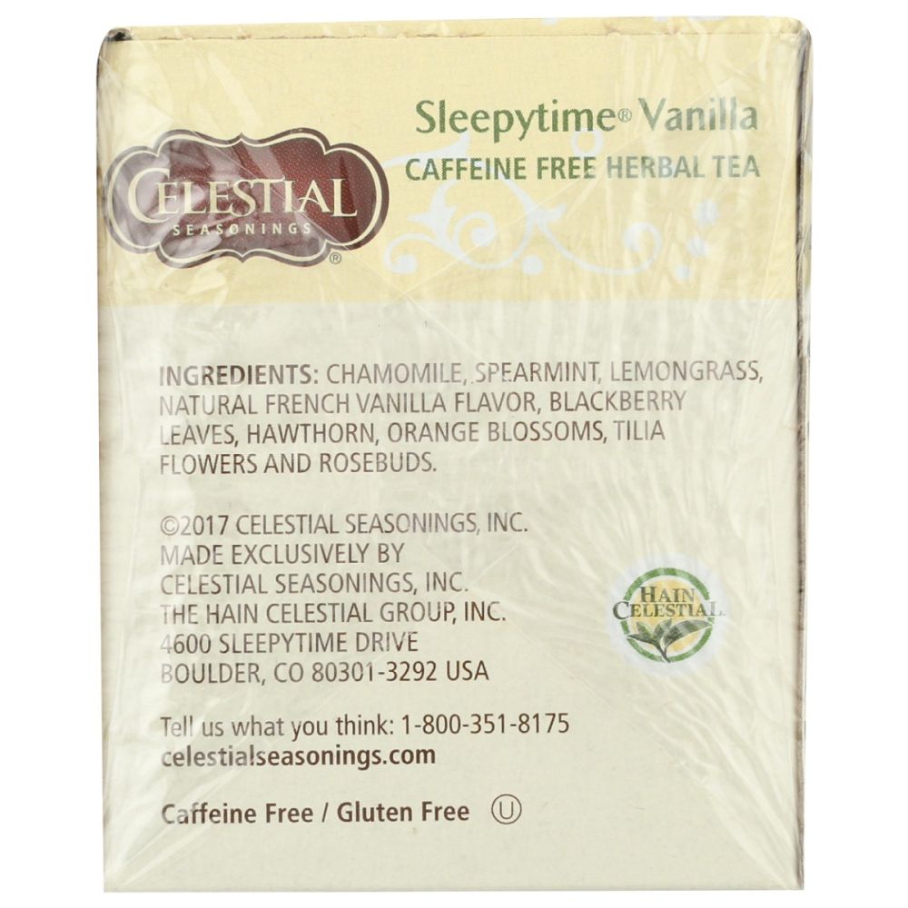 CELESTIAL SEASONINGS: Sleepytime Vanilla Herbal Tea, 20 bg - SMART GREENS