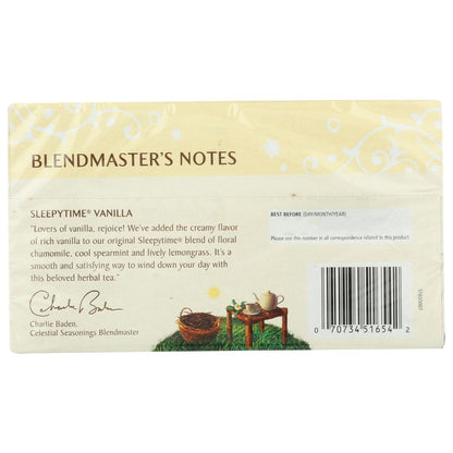 CELESTIAL SEASONINGS: Sleepytime Vanilla Herbal Tea, 20 bg - SMART GREENS