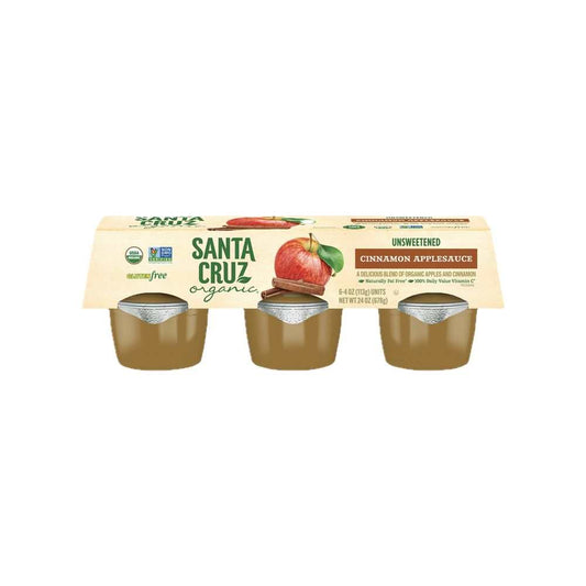 Santa Cruz Organic Cinnamon Apple Sauce Cups 6-pack USDA Organic Non-GMO gluten-free