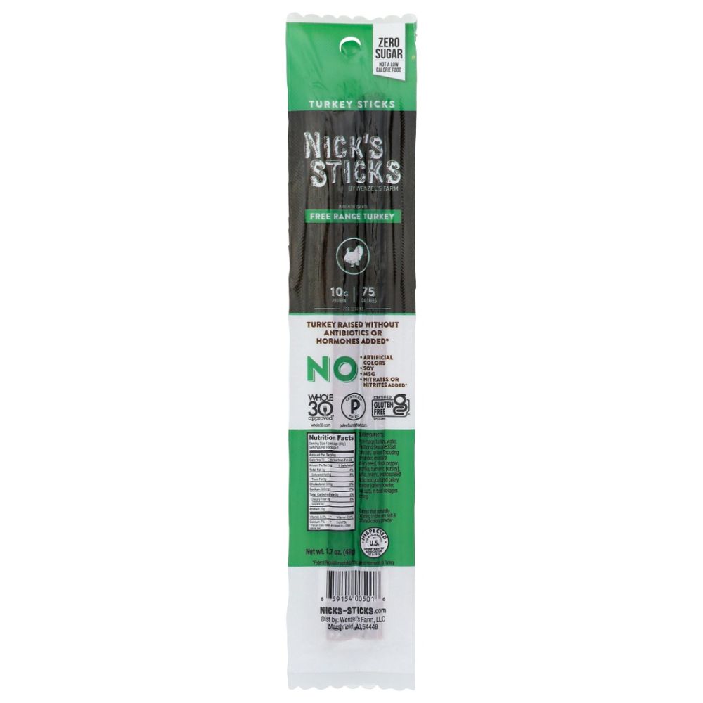 NICKS STICKS: Turkey Snack Sticks, 1.7 oz - SMART GREENS