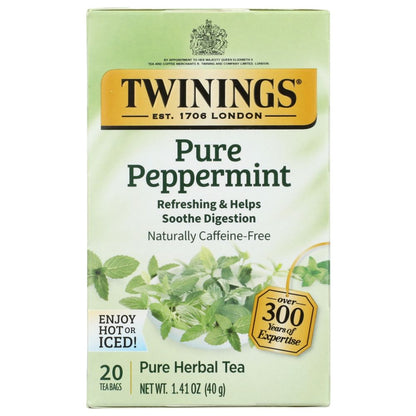 TWINING TEA: Pure Peppermint Herbal Tea, 20 bg - SMART GREENS