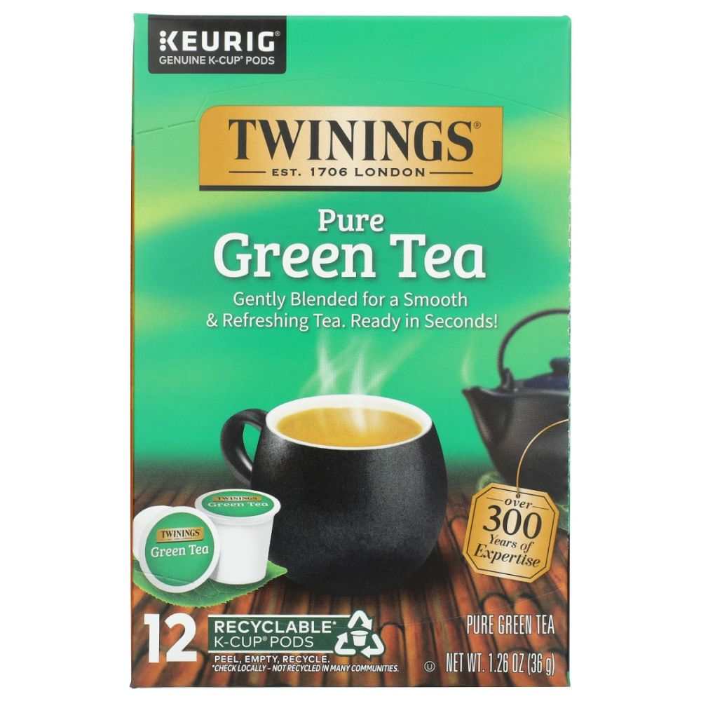 Twinings Tea green tea K Cup pods 12 count fresh smooth flavor packaging