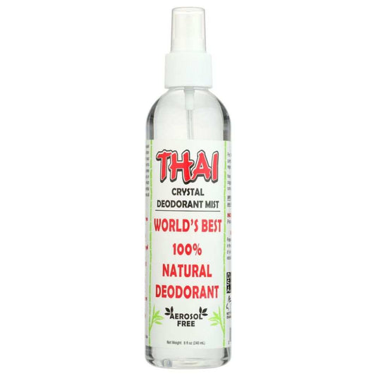 THAI DEODORANT Crystal Mist Body Spray 8 oz chemical-free liquid deodorant with pump spray technology