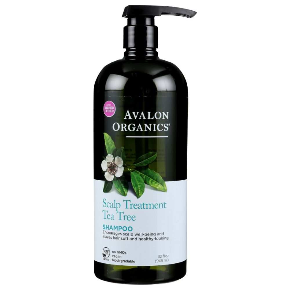 AVALON ORGANICS Scalp Treatment Tea Tree Shampoo 32 oz bottle with natural botanical ingredients