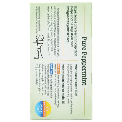 TWINING TEA: Pure Peppermint Herbal Tea, 20 bg - SMART GREENS