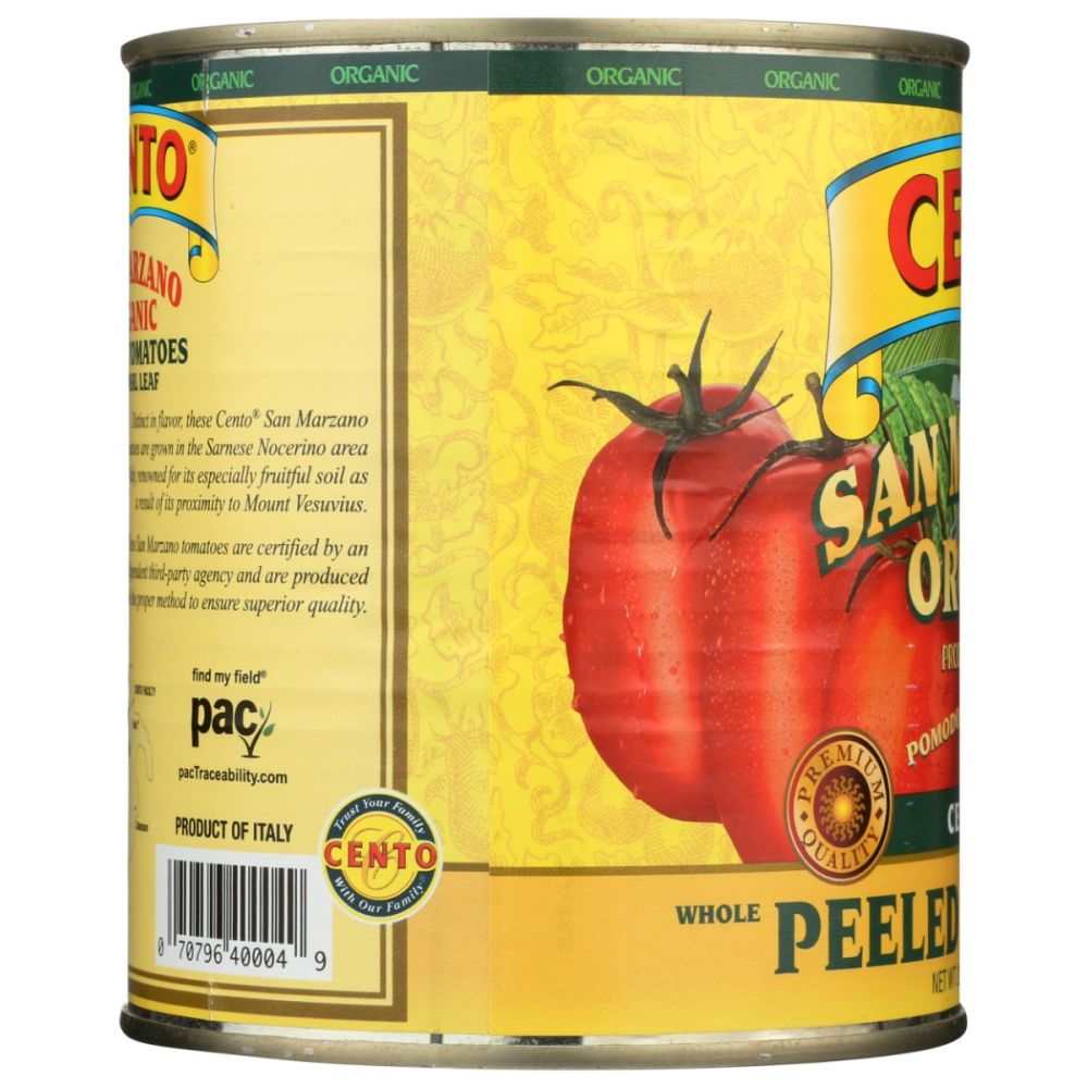 CENTO organic certified San Marzano tomatoes 28 oz with basil leaf for homemade sauces