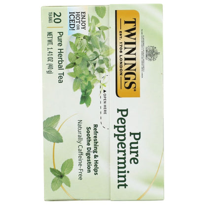 TWINING TEA: Pure Peppermint Herbal Tea, 20 bg - SMART GREENS