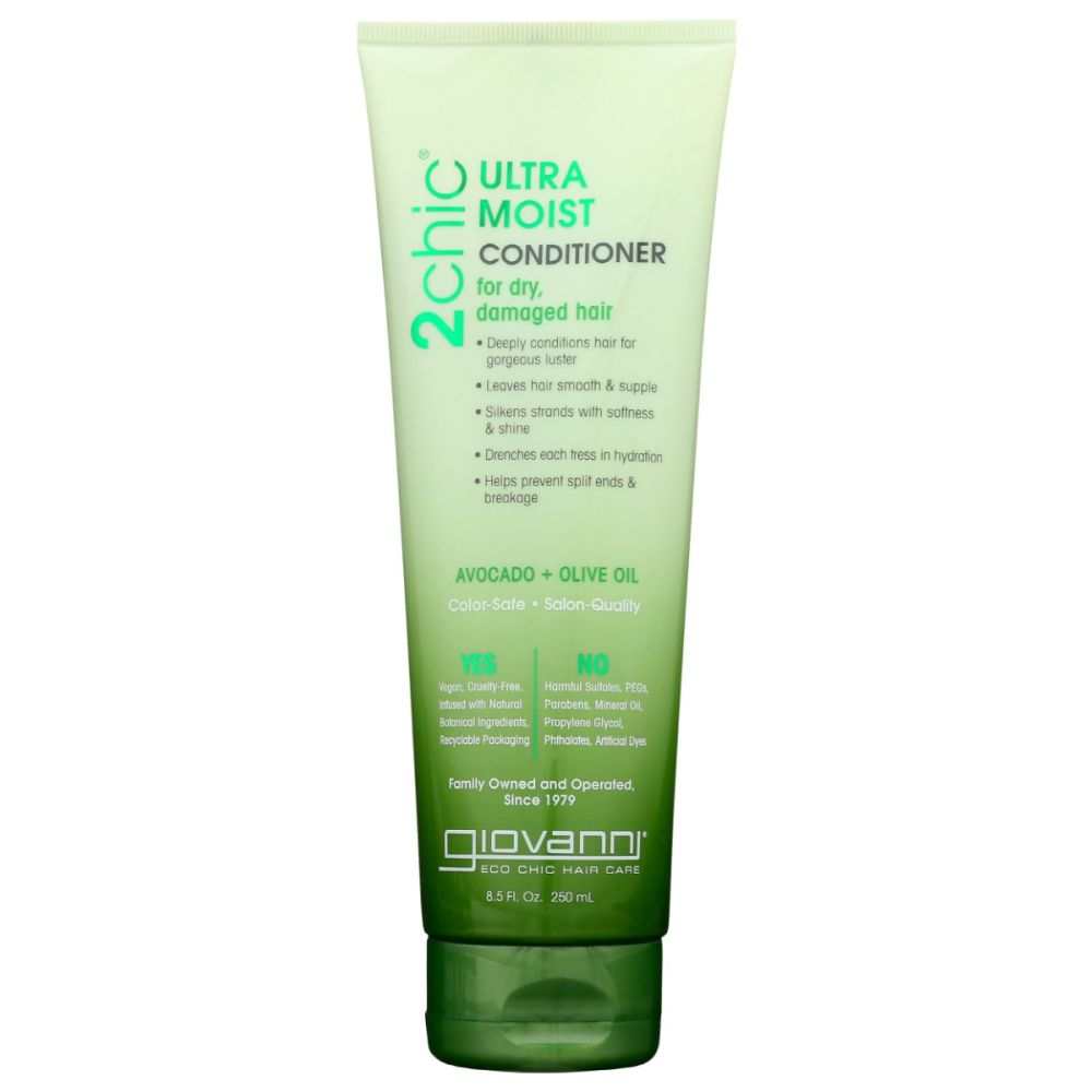 GIOVANNI COSMETICS 2chic Ultra Moist Conditioner bottle with avocado and olive oil ingredients