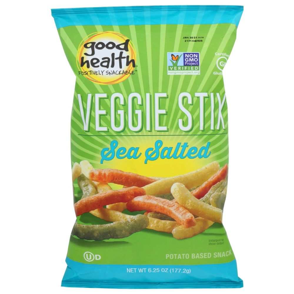 Good Health Veggie Stix Sea Salt 6.25 oz healthy veggie snack with tomato spinach beet broccoli carrot nutrients