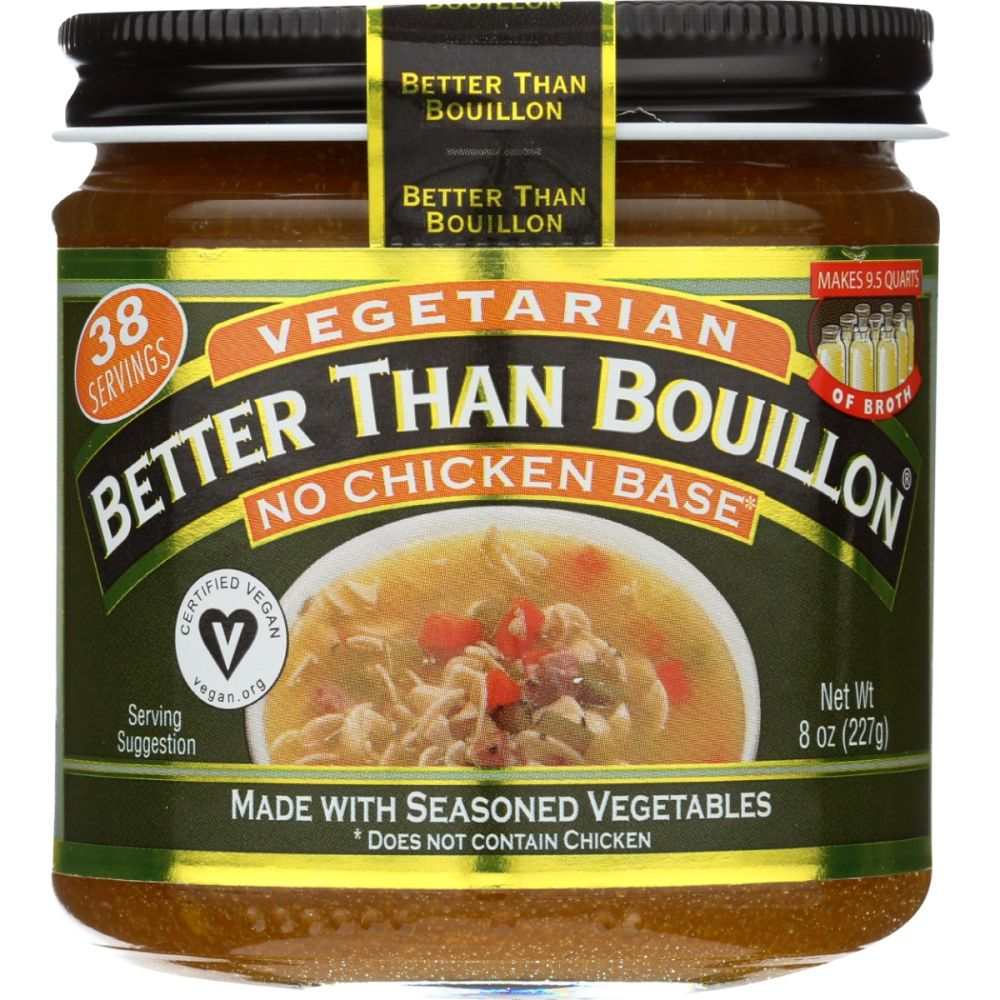 Better Than Bouillon Vegetarian No Chicken Base 8 oz jar for flavorful cooking